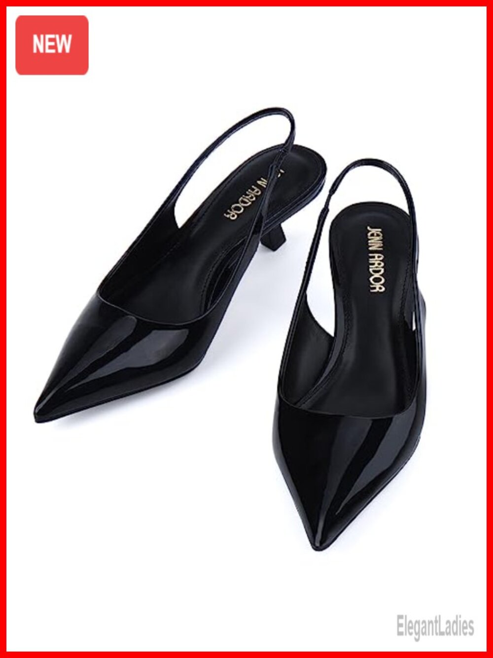 Kitten Heel Slingback Pumps - Pointed Toe Dress Sandals